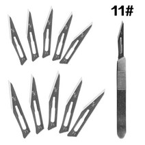 목공 조각도 조각칼 조각기 목공끌 10pcs 블레이드와 1pcs 메스 10 11 12 15 동물 메스 나무 펜 pcb, 노란색