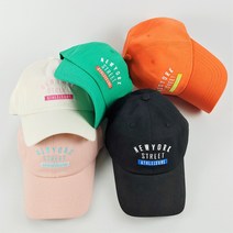 면피치 워싱 뉴욕 스트릿 레터링 볼캡 컬러플 자수 배색 야구모자 여자 데일리 볼캡코디