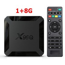 DivX 스마트 TV 박스 안드로이드 10 X96Q 2.4G 와이파이 Allwinner H313 쿼드 코어 1G 8G 2GB 16GB 1080P 미디어 플레이어 X96 Q 4K, [01] US Plug, [01] 1G 8G MT1