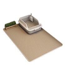 티유 고양이 사막화방지 화장실 벌집모양 모래매트, 특대형 베이지 90*60cm