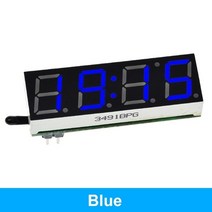 디지털제어모듈 3 in 1 led rx8025t 디지털 시계 온도 전압 모듈 diy 시간온도계전압계 dc 5-30v for arduino, 푸른