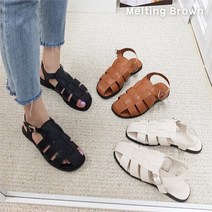 로즈블로썸 멜팅브라운 여성 캐주얼 위빙 스트랩 피셔맨 샌들 1cm (8700783)