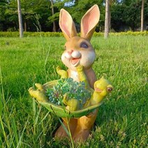 테라스조형물 마당꾸미기 토끼와거북이 장식품 소품, 토끼거북이