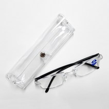 [블루라이트차단 돋보기안경] 휴대용 무테 돋보기안경+케이스, 1개
