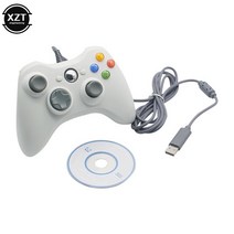 게임 컨트롤러 USB 케이블 게임 컨트롤러 360 ° 로커 PC 컴퓨터 호스트 TV Xbox 액세서리용 듀얼 모터, 01 WHITE