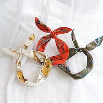 도도앤뉴 체인 패턴 반다나 와이어 헤어밴드 머리띠