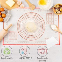반죽기 대형 실리콘 베이킹 매트 80x60cm 과자 롤링 반죽 패드 주방 크레페 피자 붙지 않는 팬 요리, [06] 80x60cm, 02 Black