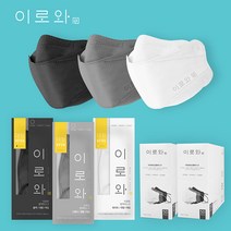 [공장직영] 이로와 마스크 KF94 50/100매 대형/중형 화이트/그레이/블랙 국내산 원부자재 사용, 블랙, 100매, 대형