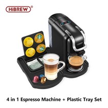 에스프레소머신 가정용 수동 커피 카페 머신 hibrew 19bar 4in1 다중 캡슐 expresso 테라 돌체 milkampnexpresso 캡슐 esepod ground, h2 bk m2 트레이, 유럽 ​​연합