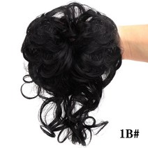 붙임머리 가발 LUPU 합성 헤어 밴드 금발 블랙 지저분한 곱슬 Chignon 도넛 Up, 중국, 13 1B