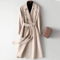 롱코트 핸드메이드 코트 울 100% 보풀없음 여성 코트