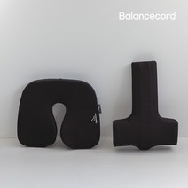 [SET] 발란스코드 방석 + 허리 쿠션, 블랙, 그레이
