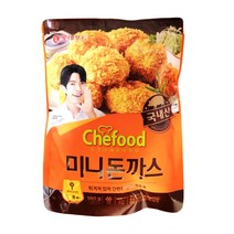 롯데 쉐푸드 미니돈까스 380gx2봉지 무료배송/냉동 국산 돼지고기 한입 도시락 소풍 반찬 떡볶이 카레 간식 야식 안주, 2봉지