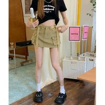 카고 데님 청바지 달콤하고 쿨함 작은 키 여성 걸스 슬림핏 노출방지 A라인 힙랩 스커트 4993081643