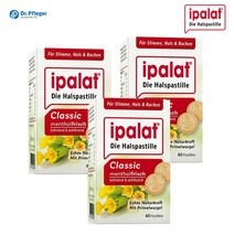 이팔라트 Ipalat 목캔디 클래식 멘톨 쉰목 기침 구취해소 40정 독일직배송, 3통