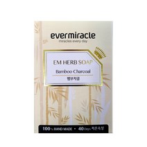 EM허브비누(뱀부차콜) 세안 샤워 클렌징 미백 각질 핸드메이드 천연수제비누, 1개, 100g