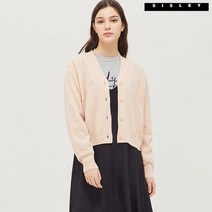 시슬리 V넥 펀칭 니팅 조직 숏 가디건 SAKC09111 LP