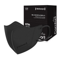 웰킵스 컴포트에어 보건용마스크 KF94 중형, 1개입, 30개, 모던블랙
