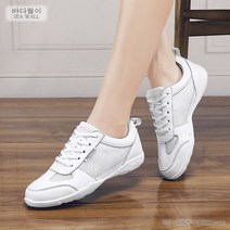 잉글리시 에어로빅 화이트 치어리딩 슈즈 전용 스포츠화 헬스케어댄스화 여 댄스화 헬스운동화, 235, 710 화이트