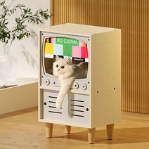 애니어스 고양이 숨숨집 TV 캣타워 고양이하우스, QCH26(화이트)