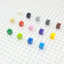 요고요 레고 호환 부품 커스텀 벌크 브릭 블럭 타일 플레이트 100G 소포장 패키지, [브릭 1 x 1] 초록색 100G