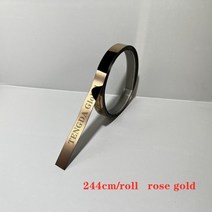 웨인스코팅 몰딩 벽 천장 PVC 롤 스테인레스 스틸 장식 스트립 에지 라인 미러 스티커, 로즈 골드, 너비1cm