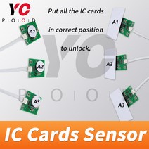 rfid nfc 복사기 태그 리더기 스티커 도어락 휴대용 카드 방탈출 모험가 게임 소품 RFID 센서 위에 IC 카드, 15 8 sensors no audio