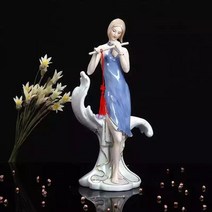 LLADRO 야드로 스타일 도자기 인형 집들이 결혼 선물 북유럽 감성 소품, 플룻