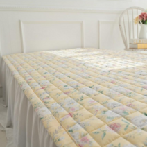 화사한 꽃무늬 침대 미끄럼방지 패드 카페트 세미 마이크로 알러지케어 카펫 슈퍼 싱글 퀸 침구