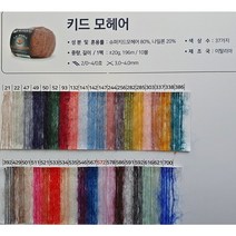이탈리아 몬디알 키드모헤어/최고급스웨터털실/모헤어뜨개실, 386청록