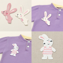 소잉데일리] 봉제식 와펜 모음_ 캐쥬얼 동물 과일 등 다양한 디자인, 레빗 아이보리 76951, 04. 봉제식 동물 1600