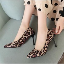 레오파드 스틸레토 펌프스 힐 9.5cm 2color