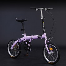 미니 자전거 접이식 출퇴근 16 20 인치 초경량 학생 자전거, 20인치, 16인치 싱글 스피드 브레이크 퍼플