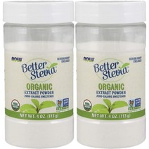나우푸드 Now Foods Better Stevia Organic Extract Powder 오가닉 올가닉 스테비아 추출물 파우더 분말 4oz(113g) 2병, x, 1개