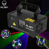 ALIEN-원격 3D RGB 400mW DMX 512 레이저 스캐너 프로젝터 무대 조명 효과 파티 크리스마스 DJ 디스코 쇼 풀 컬러 라이트, 영국 플러그, 04 영국 플러그