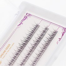 풍성한 자연스러운 속눈썹 가닥속눈썹 셀프 속눈썹, 10mm, 풍성한 v컷 속눈썹