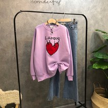 라임브릿지 찡하트 라운드 기모 맨투맨
