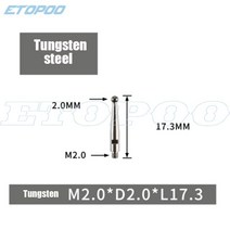 측량 용접다이얼 접점 테스트 표시기 루비 팁 2mm 볼 직경 18mm 길이 M2.0 스레드 측정 분석 계측기, 13 M2.0xL17.3 T