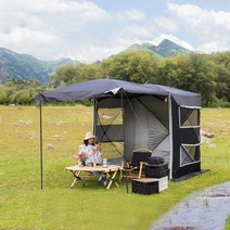 차박텐트후면오픈형 캠핑도킹쉘터 스파크 스타렉스 XM3 GV80 카니발 넥쏘 차박텐트, 패키지2, 블랙