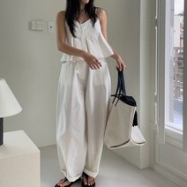 바보사랑 22MA27 6432) 린넨 나시 와이드 투피스 세트.허니비