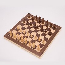 휴대용 접이식 고급 원목 자석체스판, 29cm X 29cm
