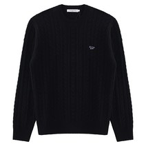 [메종키츠네] 22FW JM00535KT1070 BK 네이비 폭스 패치 클래식 라운드 스웨