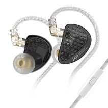 가수인이어 이어폰 KZ AS16 Pro 16BA 인 이어 이어폰 8 밸런스드 아마추어 HIFI 모니터 헤드폰 노이즈 캔, 02 Black Mic