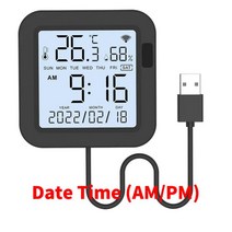 투야 IR 리모컨 와이파이 스마트 홈 온도 습도 센서 블랙라이트 스크린 알렉사 구글 어시스턴트로 작동, 12h Version