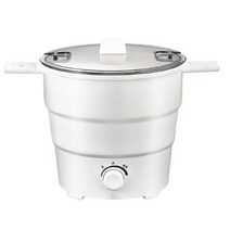 전기냄비 멀티쿠커 전기쿠커 라면포트 스마트 다용도 만능 캠핑 기숙사 110v 220v multicooker 요리 가정용 미니 접이식 휴대용 밥솥 붙지 않는 팬, 하얀, 220 전압, 에게