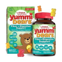 종합비타민 Yummi Bears Digestive Health Natural Fiber Supplement Gummy Vitamins for Kids 60 Count (Pack, 60 Count (Pack of 1)