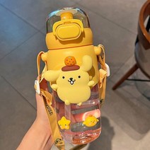 산리오 물병 물통 헬로 키티 쿠로미 마이멜로디 시나모롤 시나 물컵 트리탄 귀여운 여아 빨대 컵 플라스틱 유리, C