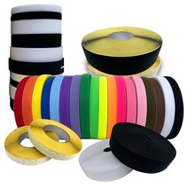 재봉용 봉제용 비접착 벨크로 찍찍이 테이프 매직테이프 거칠이 보슬이, 검정