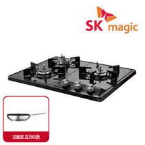 SK매직 3구 빌트인 쿡탑 가스레인지 GRAB3218D / 오델로 프라이팬 증정, 택배배송/자가설치, LNG, GRAB3218D(블랙)