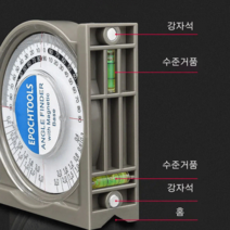 1/1+1 만능 각도 측정기 고정밀도 각도 측정기 디지털각도기 공작용 각도 측정기 경사계, 측정기*3, 95